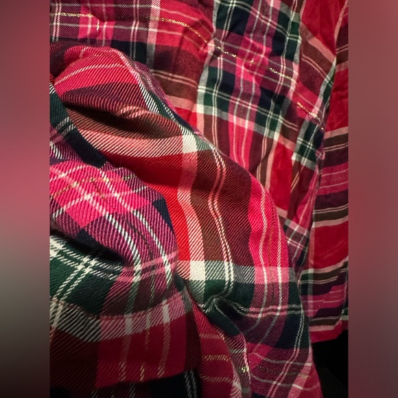 Crown & Ivy Red Black Plaid Holiday Event Pajamas PJs Size L - Picture 3 of 8